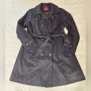 Merona Classic Black Trench Coat Like New XL
